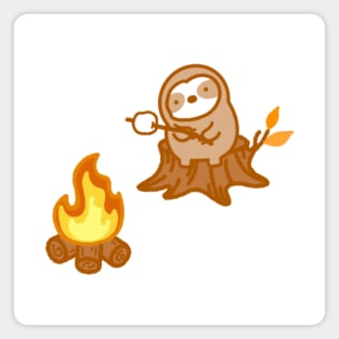 Cute Campfire S’mores Sloth Magnet